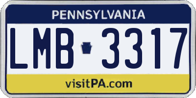PA license plate LMB3317