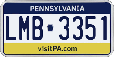 PA license plate LMB3351