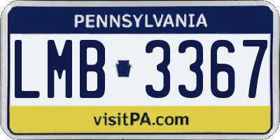 PA license plate LMB3367