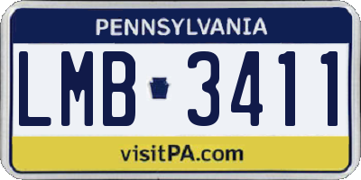 PA license plate LMB3411