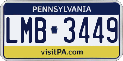 PA license plate LMB3449
