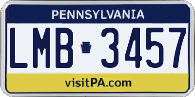 PA license plate LMB3457