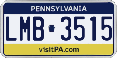 PA license plate LMB3515
