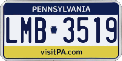 PA license plate LMB3519