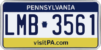 PA license plate LMB3561