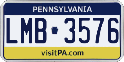 PA license plate LMB3576