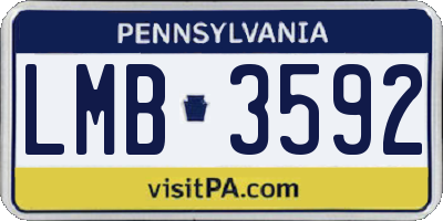 PA license plate LMB3592