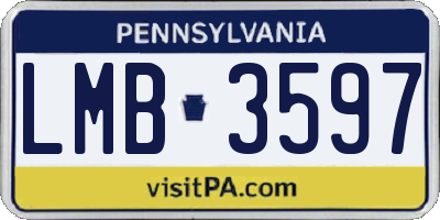 PA license plate LMB3597