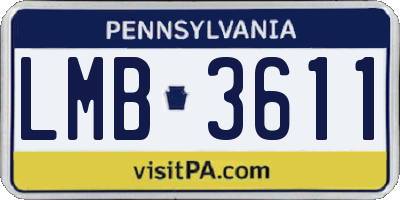 PA license plate LMB3611