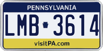 PA license plate LMB3614