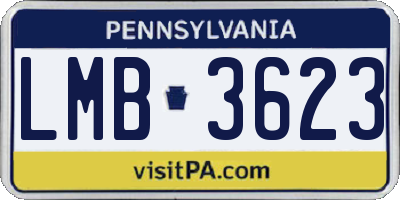 PA license plate LMB3623