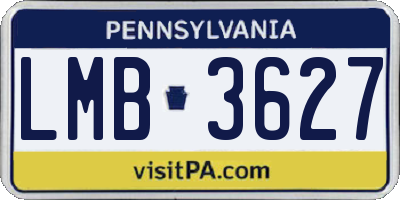 PA license plate LMB3627