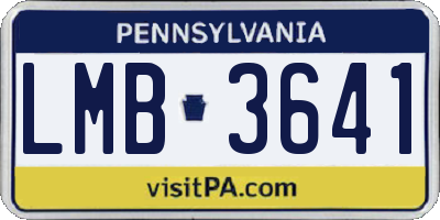 PA license plate LMB3641
