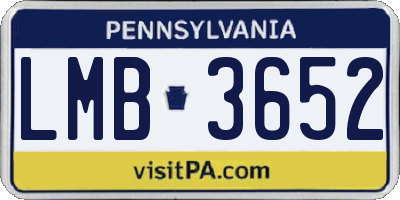 PA license plate LMB3652
