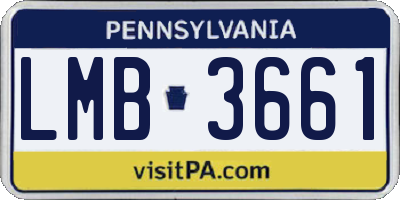 PA license plate LMB3661