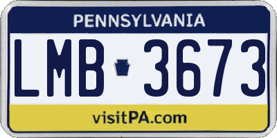 PA license plate LMB3673