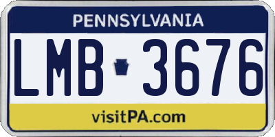 PA license plate LMB3676