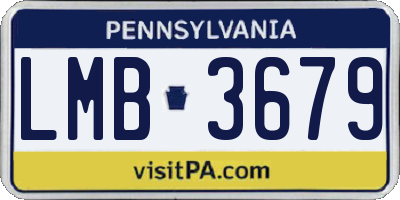 PA license plate LMB3679