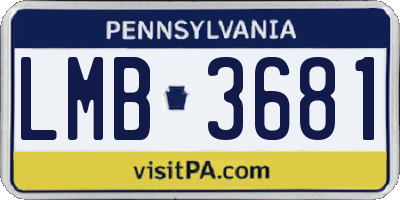 PA license plate LMB3681