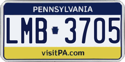 PA license plate LMB3705
