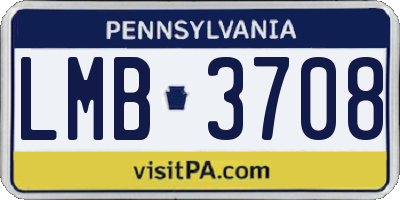 PA license plate LMB3708