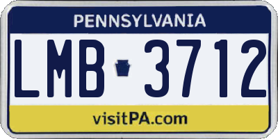 PA license plate LMB3712