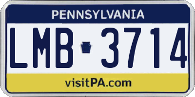 PA license plate LMB3714