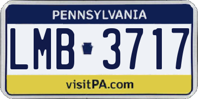 PA license plate LMB3717