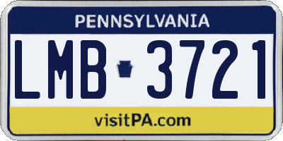 PA license plate LMB3721