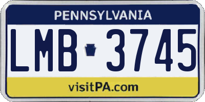 PA license plate LMB3745