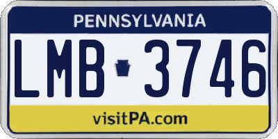 PA license plate LMB3746