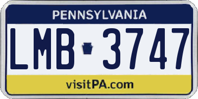 PA license plate LMB3747
