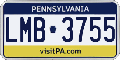 PA license plate LMB3755