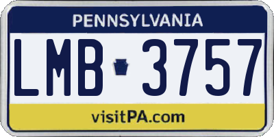 PA license plate LMB3757