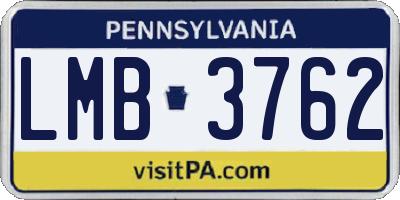 PA license plate LMB3762