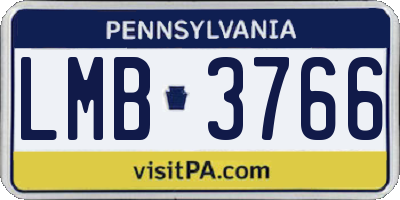 PA license plate LMB3766