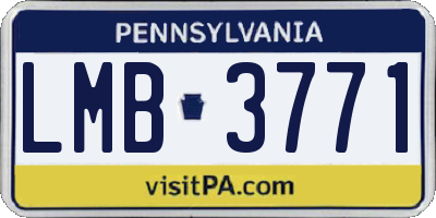 PA license plate LMB3771