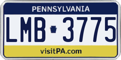 PA license plate LMB3775
