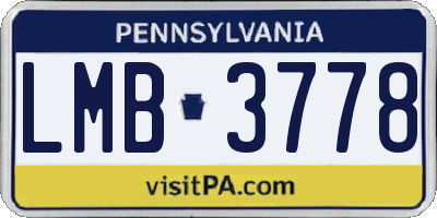PA license plate LMB3778