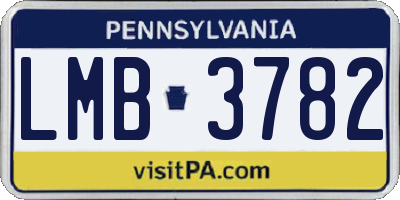 PA license plate LMB3782