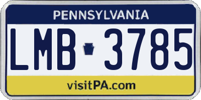 PA license plate LMB3785