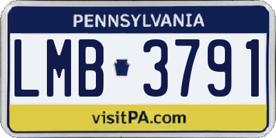 PA license plate LMB3791