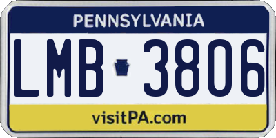 PA license plate LMB3806