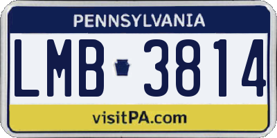 PA license plate LMB3814