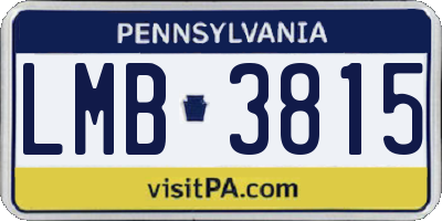 PA license plate LMB3815