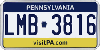 PA license plate LMB3816
