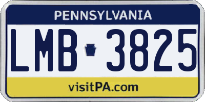 PA license plate LMB3825