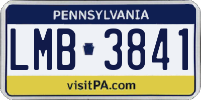PA license plate LMB3841