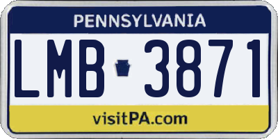 PA license plate LMB3871
