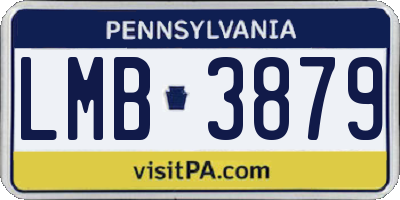 PA license plate LMB3879